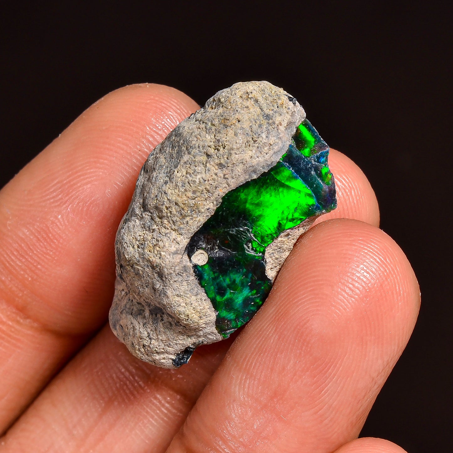 Black Opal Weight: 15.5 Carats | Natural Black Ethiopian Opal Rough - Ready for Cutting & Jewelry