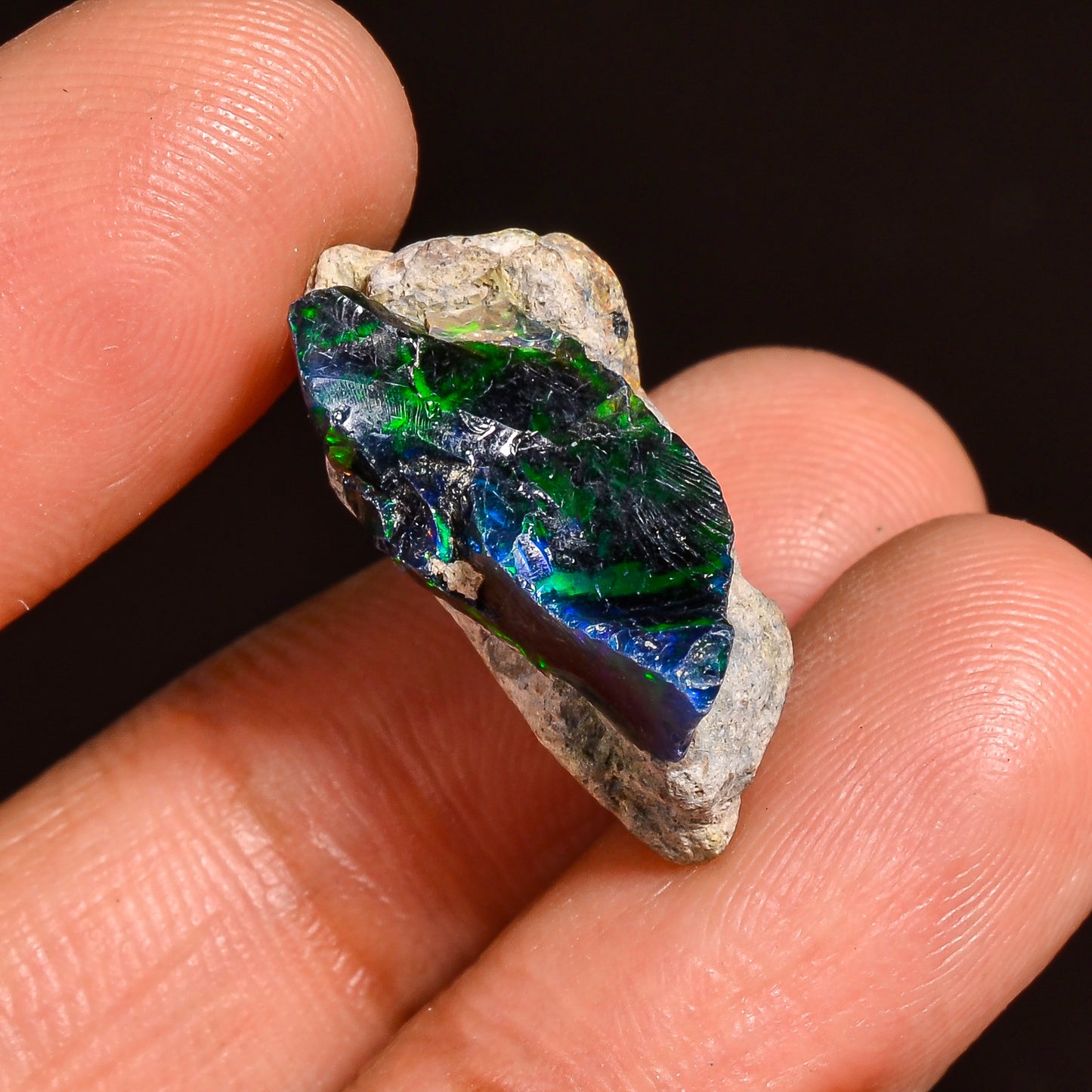 Black Opal Weight: 9.00 Carats | Natural Black Ethiopian Opal Rough - Ready for Cutting & Jewelry