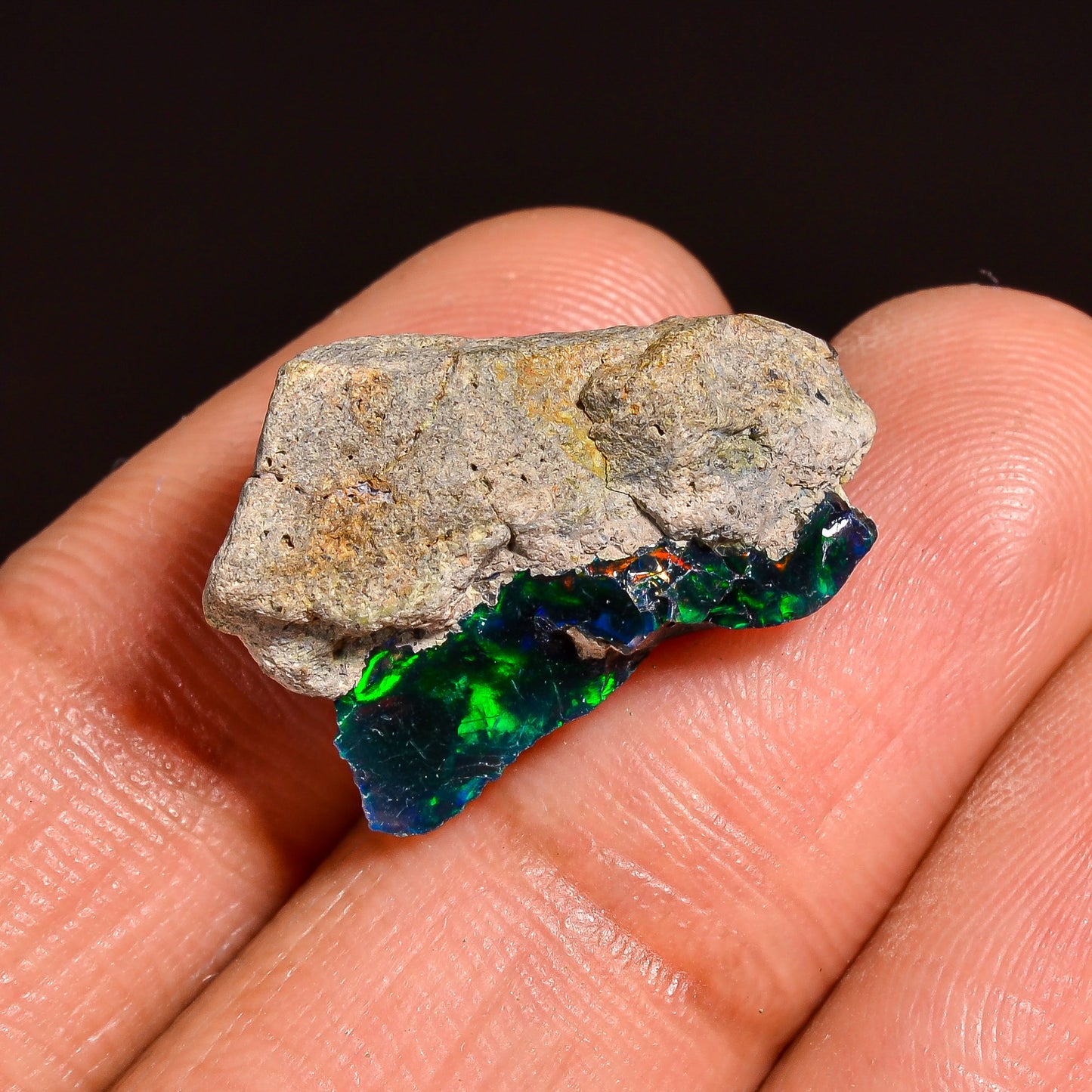 Black Opal Weight: 9.00 Carats | Natural Black Ethiopian Opal Rough - Ready for Cutting & Jewelry