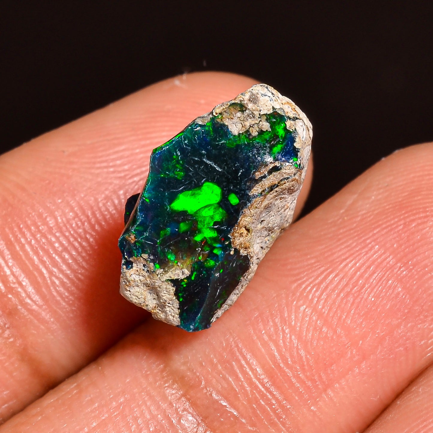 Black Opal Weight: 5.00 Carats | Natural Black Ethiopian Opal Rough - Ready for Cutting & Jewelry
