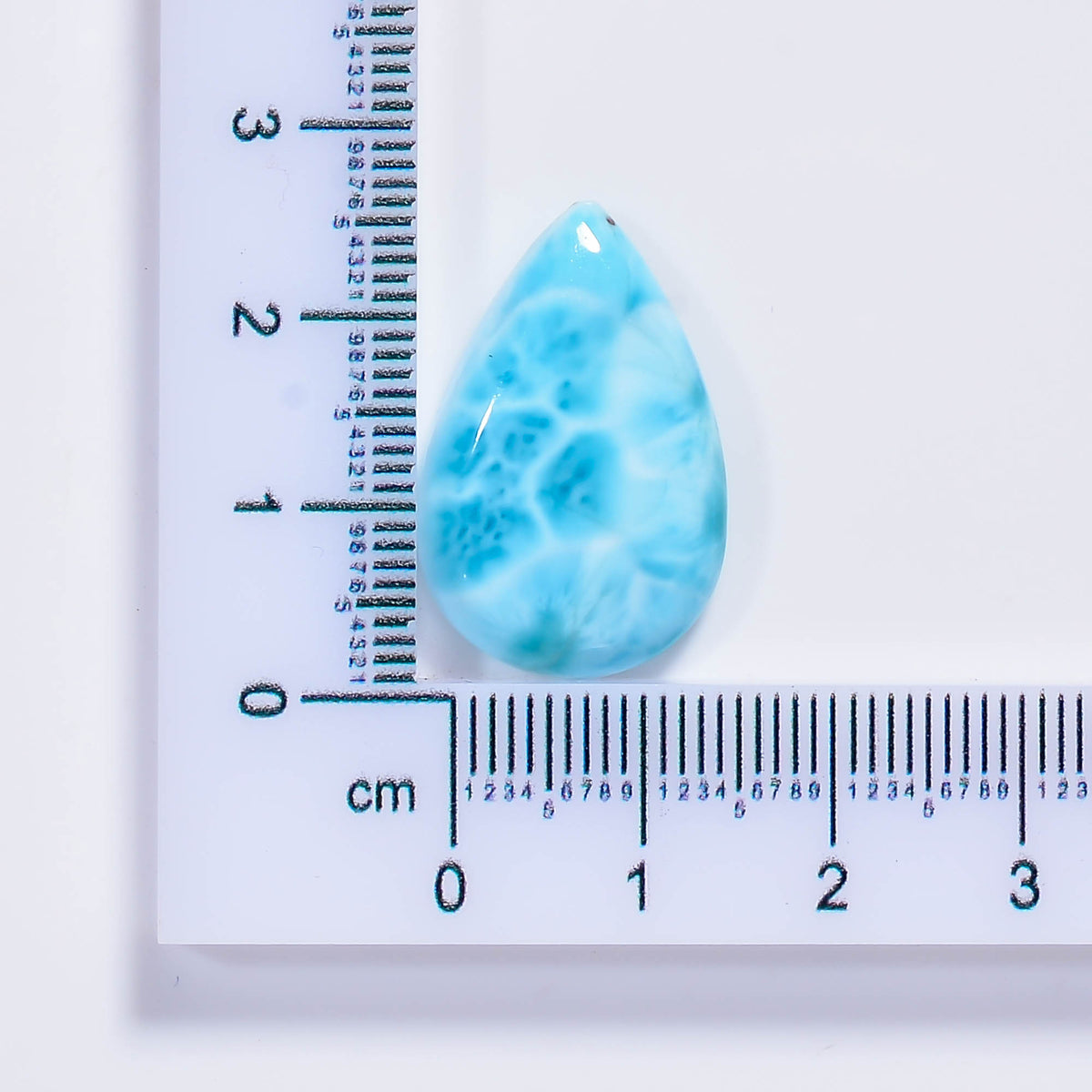 Natural Larimar Fancy Shape Cabochon Loose Gemstone 31 Ct. 38X15X5 mm TJC-13