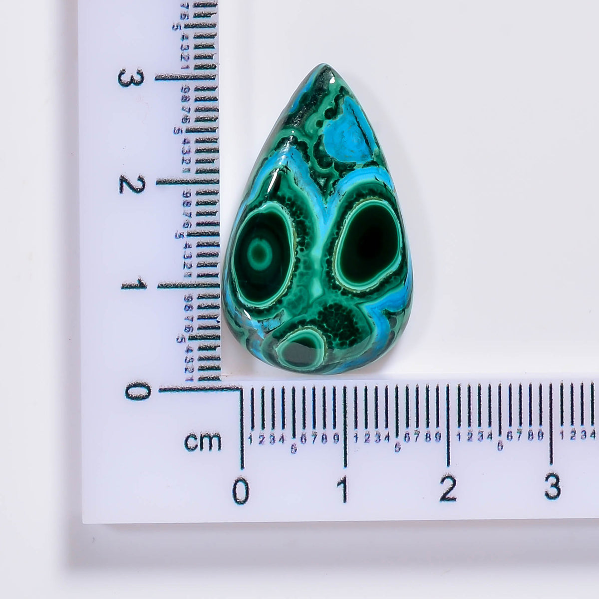 Natural Malachite Chrysocolla Pear Shape Cabochon Loose Gemstone 54 Ct. 37X22X6 mm TJC-52