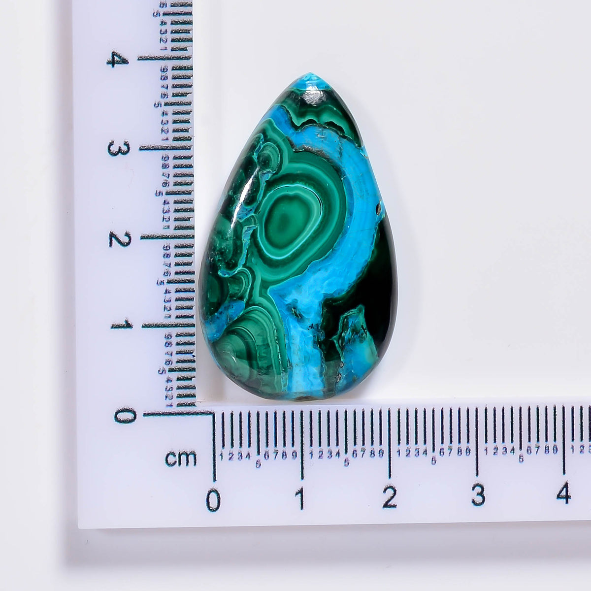 Natural Malachite Chrysocolla Pear Shape Cabochon Loose Gemstone 37 Ct. 36X16X5 mm TJC-53