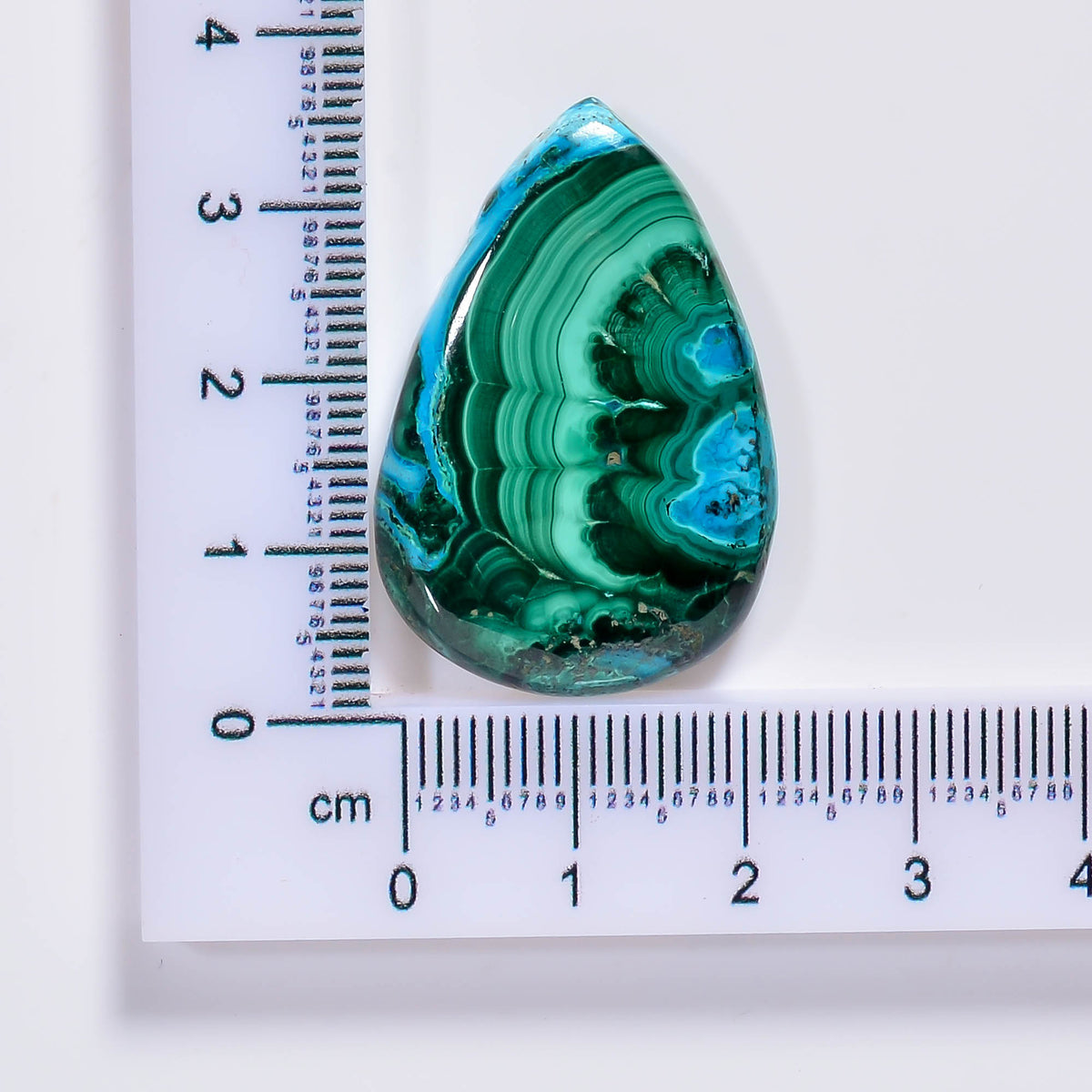 Natural Malachite Chrysocolla Pear Shape Cabochon Loose Gemstone 40 Ct. 32X23X5 mm TJC-57