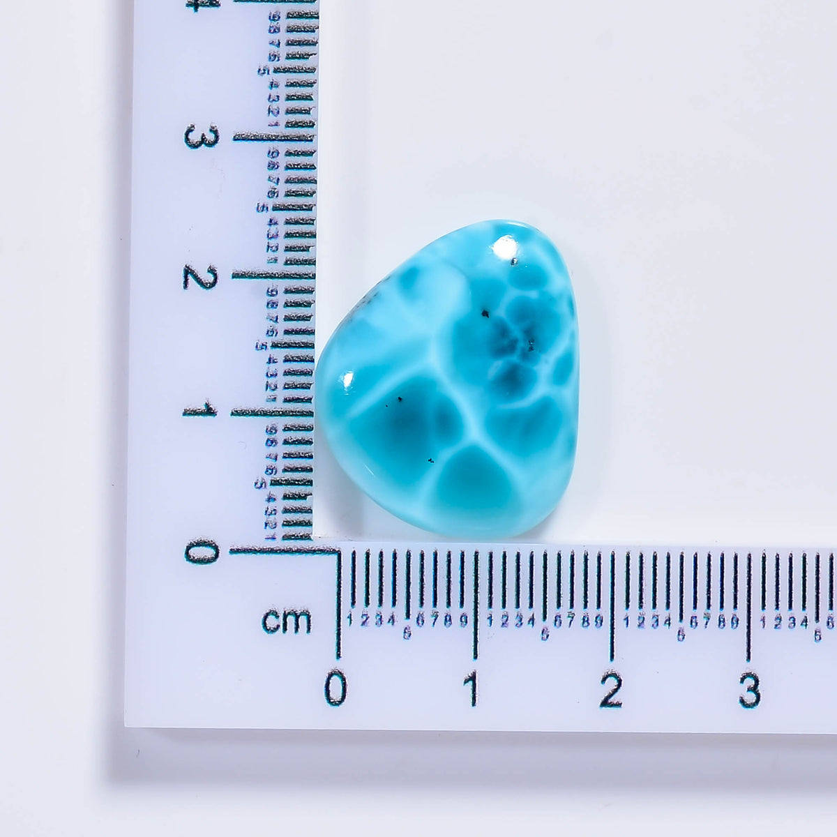 Natural Larimar Fancy Shape Cabochon Loose Gemstone 35 Ct. 31X21X5 mm TJC-7