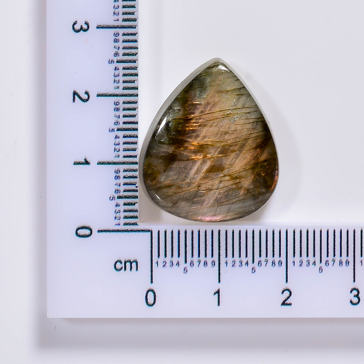 Natural Labradorite Pear Shape Cabochon Loose Gemstone 83 Ct. 47X34X5 mm TJC-66