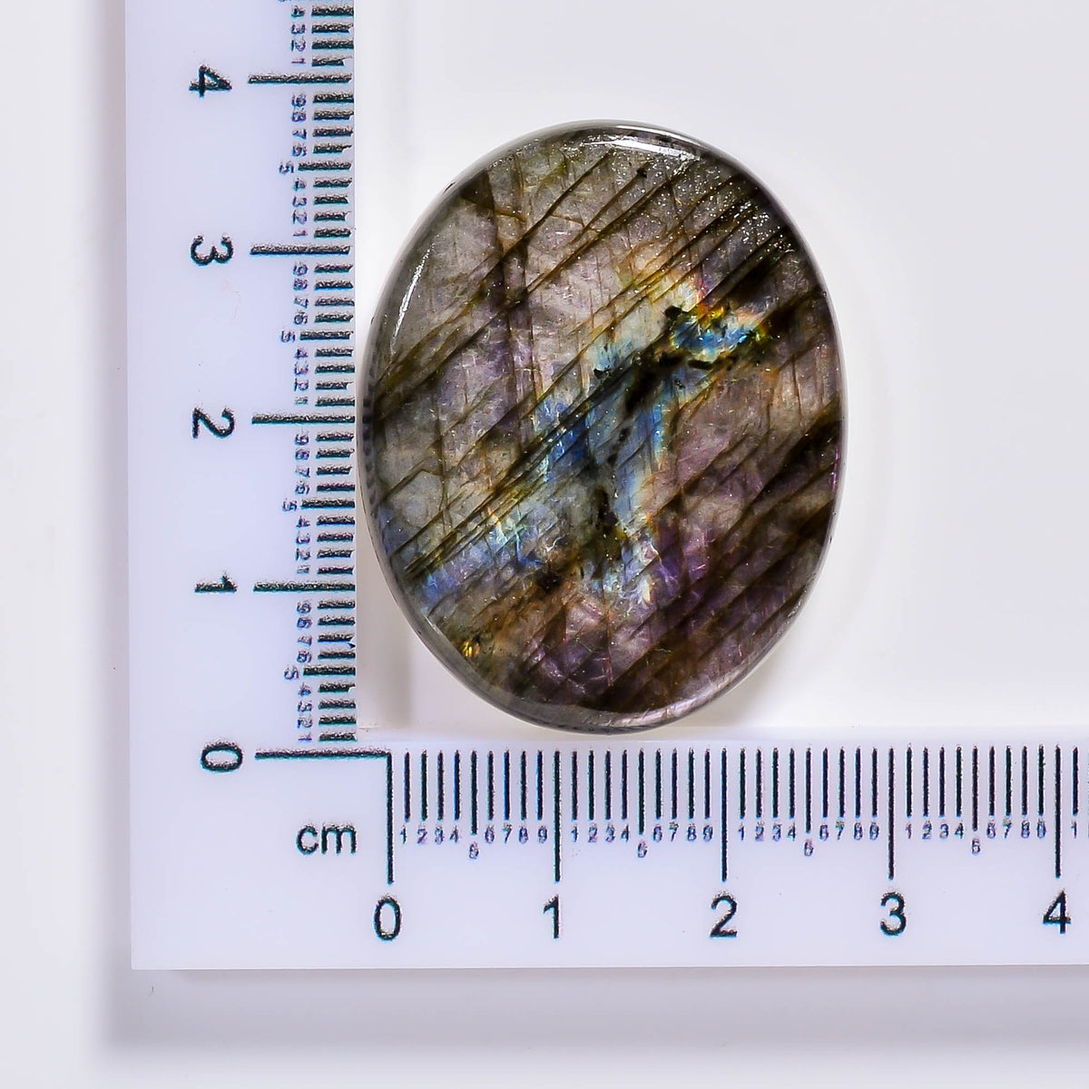 Natural Labradorite Round Shape Cabochon Loose Gemstone 34 Ct. 25X25X5 mm TJC-68