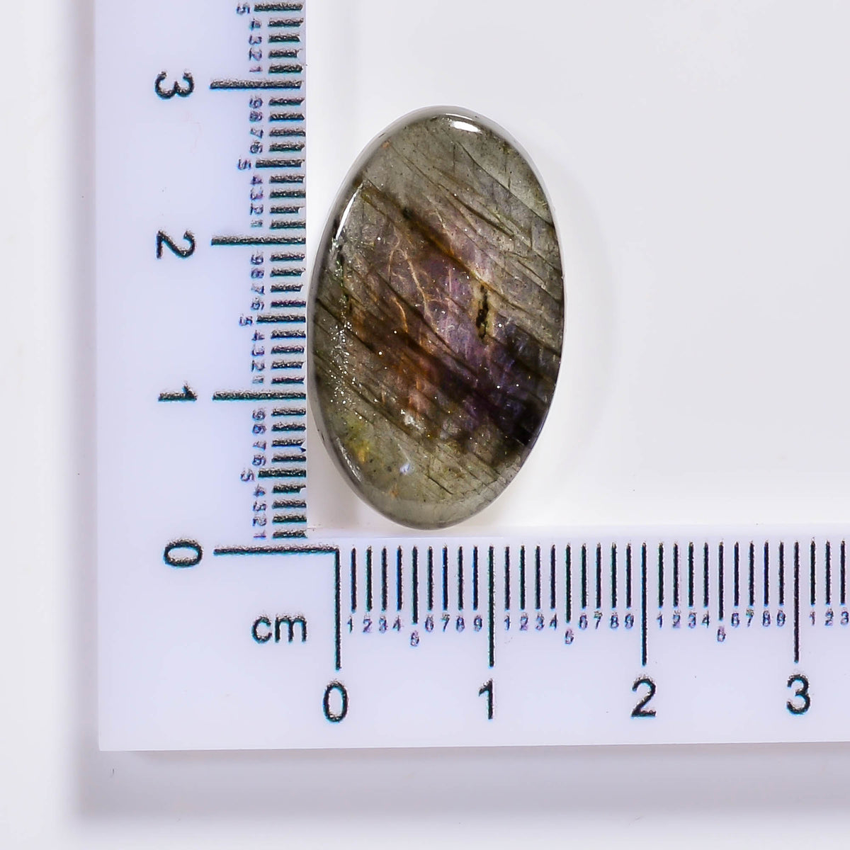 Natural Labradorite Pear Shape Cabochon Loose Gemstone 75 Ct. 44X30X7 mm TJC-78