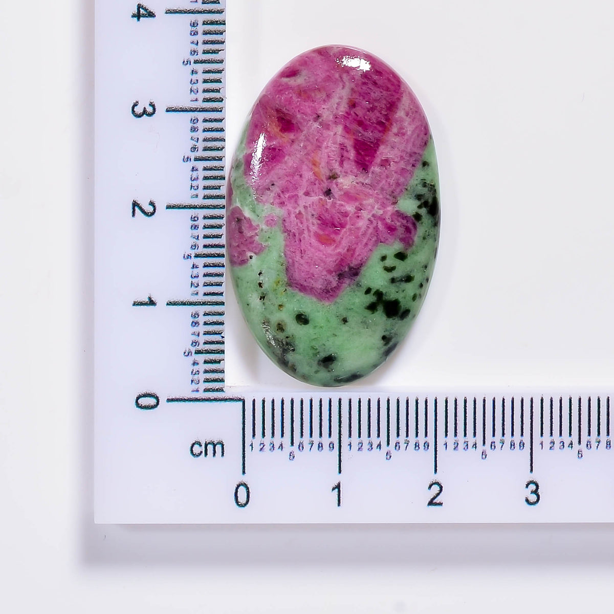 Natural Ruby in Zoisite Oval Shape Cabochon Loose Gemstone 29 Ct. 29X18X4 mm TJC-82