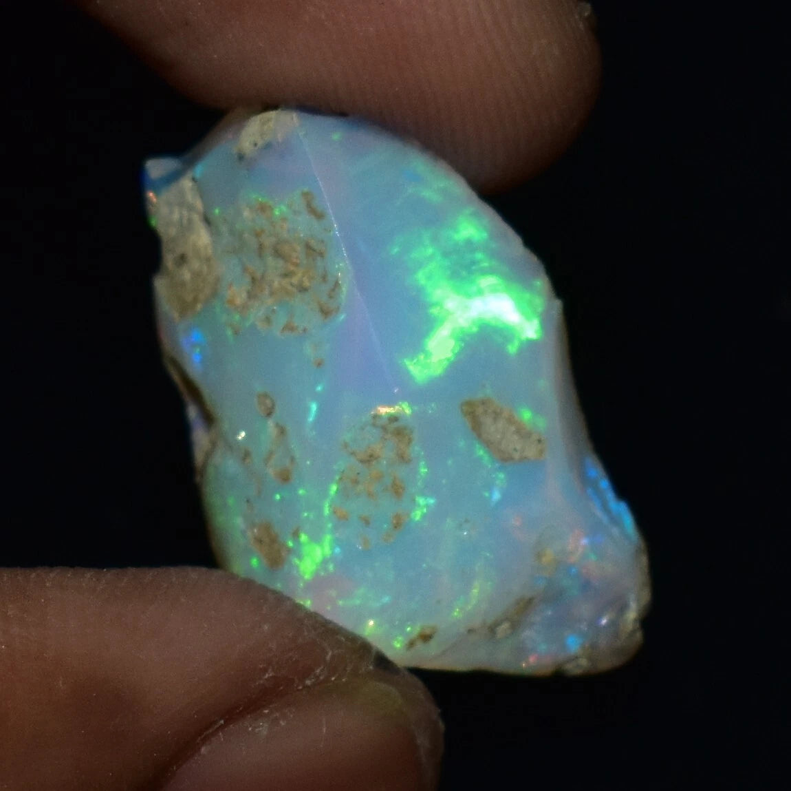Premium Polished White Ethiopian Opal Rough 11.75 CTs Opal Gemstone For Jewelry