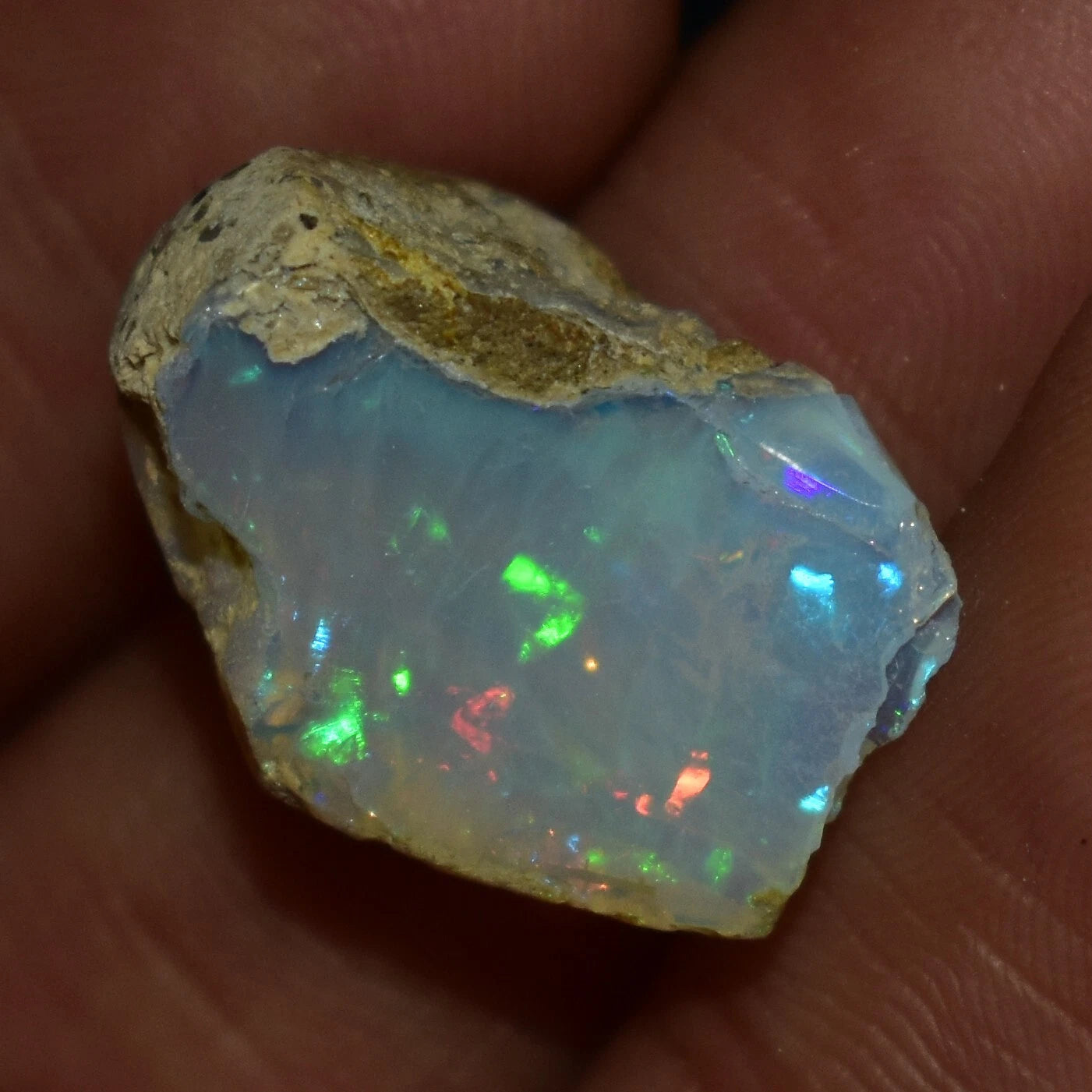 Natural White Opal Rough 10.95 CTs, Ethiopian Welo Opal Raw Gemstone For Jewelry