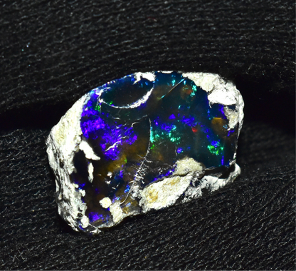 Black Opal 12.30 Carats | Natural Black Ethiopian Opal Rough - Ready for Cutting & Jewelry!