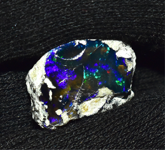 Black Opal 12.30 Carats | Natural Black Ethiopian Opal Rough - Ready for Cutting & Jewelry!