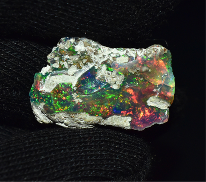Black Opal 12.25 Carats | Natural Black Ethiopian Opal Rough - Ready for Cutting & Jewelry!