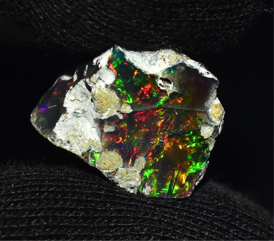 Black Opal 18.35 Carats | Natural Black Ethiopian Opal Rough - Ready for Cutting & Jewelry!