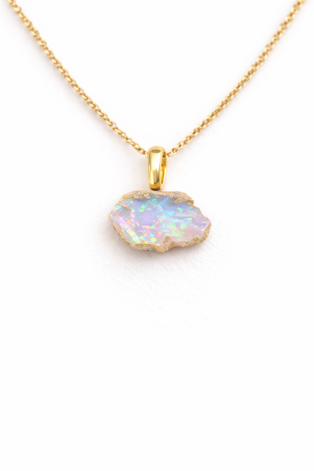 Natural Ethiopian Welo Opal Necklace in Sterling Silver or 14K Gold Filled