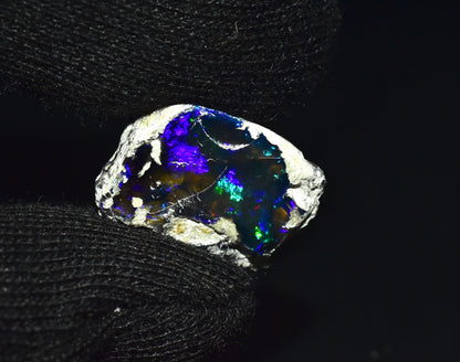 Black Opal 12.30 Carats | Natural Black Ethiopian Opal Rough - Ready for Cutting & Jewelry!