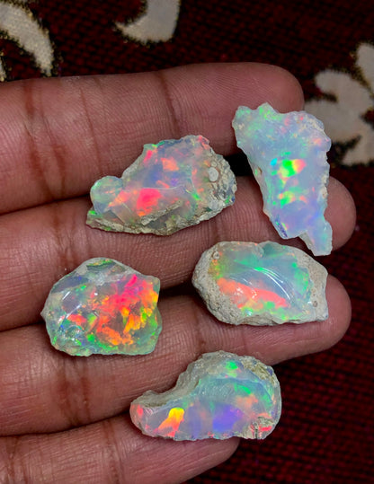 Extremely Large 5 Pieces Opal Rough | Natural Ethiopian Opal Rough Top Quality | Opal Raw Cutting & Jewelry
