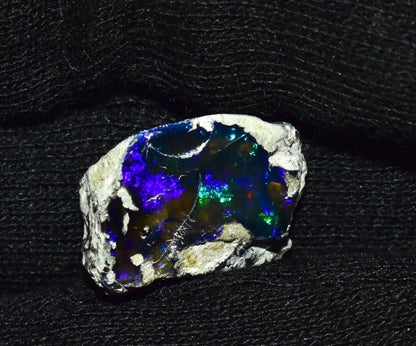 Black Opal 12.30 Carats | Natural Black Ethiopian Opal Rough - Ready for Cutting & Jewelry!
