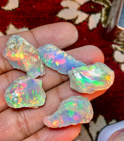 Extremely Large 5 Pieces Opal Rough | Natural Ethiopian Opal Rough Top Quality | Opal Raw Cutting & Jewelry
