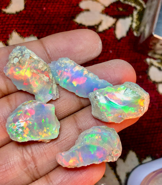 Extremely Large 5 Pieces Opal Rough | Natural Ethiopian Opal Rough Top Quality | Opal Raw Cutting & Jewelry