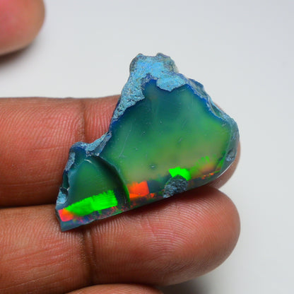 Rare Black Opal 24.65 Carats | Natural Black Ethiopian Opal Rough - Ready for Cutting & Jewelry!