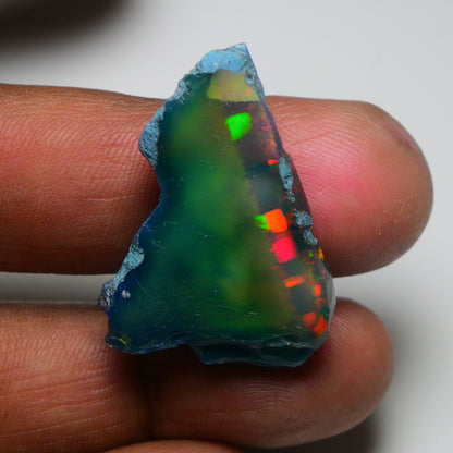 Rare Black Opal 24.65 Carats | Natural Black Ethiopian Opal Rough - Ready for Cutting & Jewelry!
