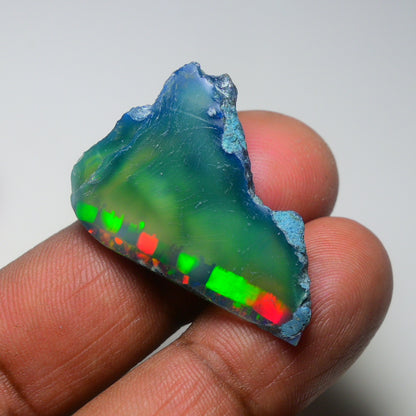 Rare Black Opal 24.65 Carats | Natural Black Ethiopian Opal Rough - Ready for Cutting & Jewelry!