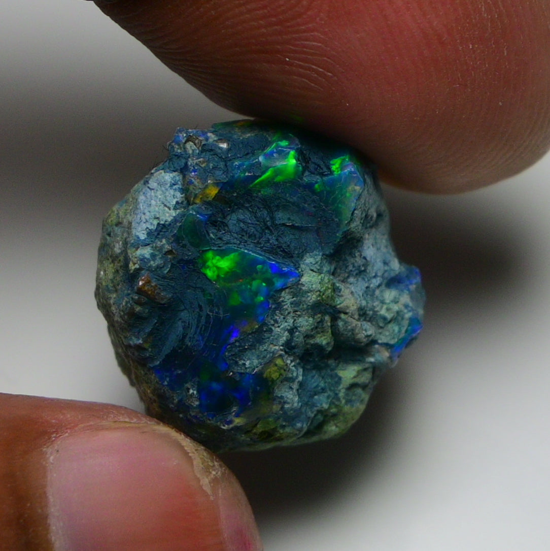 Rare Black Opal 16.45 Carats | Natural Black Ethiopian Opal Rough - Ready for Cutting & Jewelry!