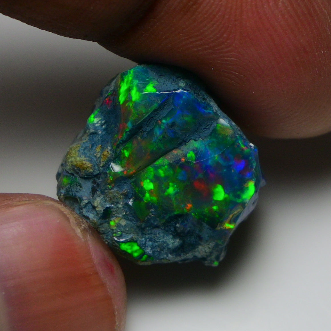 Rare Black Opal 16.45 Carats | Natural Black Ethiopian Opal Rough - Ready for Cutting & Jewelry!