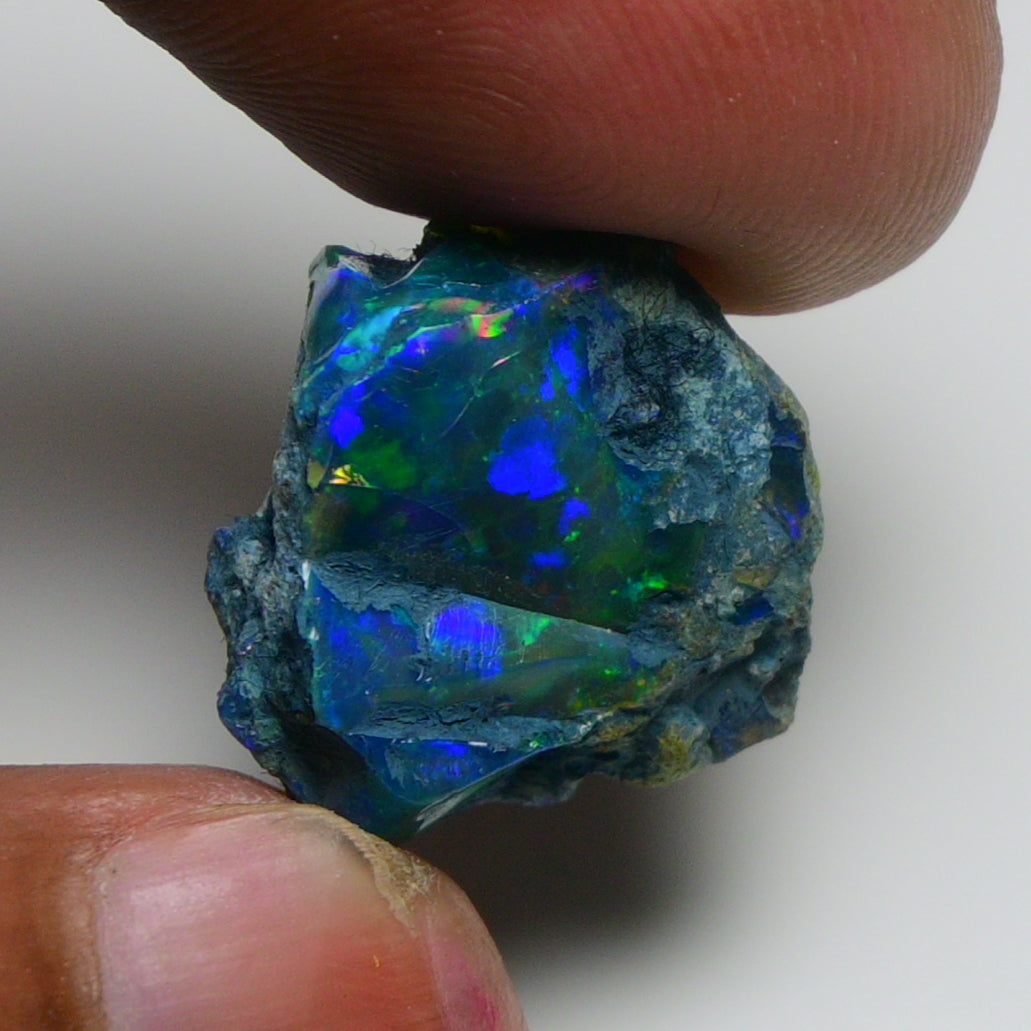 Rare Black Opal 16.45 Carats | Natural Black Ethiopian Opal Rough - Ready for Cutting & Jewelry!