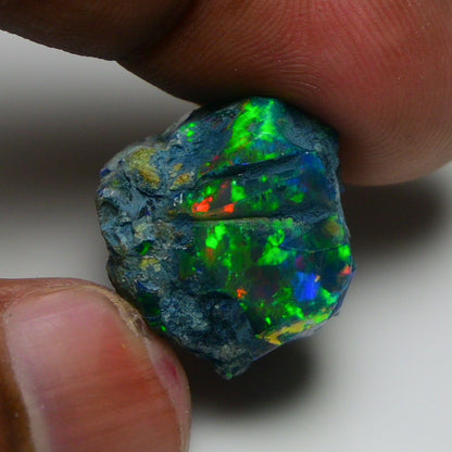 Rare Black Opal 16.45 Carats | Natural Black Ethiopian Opal Rough - Ready for Cutting & Jewelry!