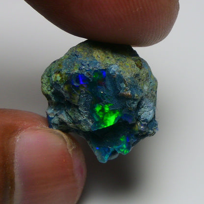 Rare Black Opal 16.45 Carats | Natural Black Ethiopian Opal Rough - Ready for Cutting & Jewelry!