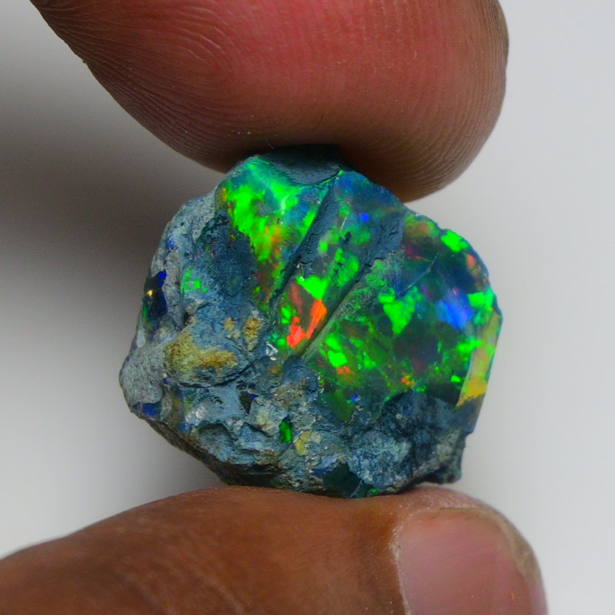 Rare Black Opal 16.45 Carats | Natural Black Ethiopian Opal Rough - Ready for Cutting & Jewelry!