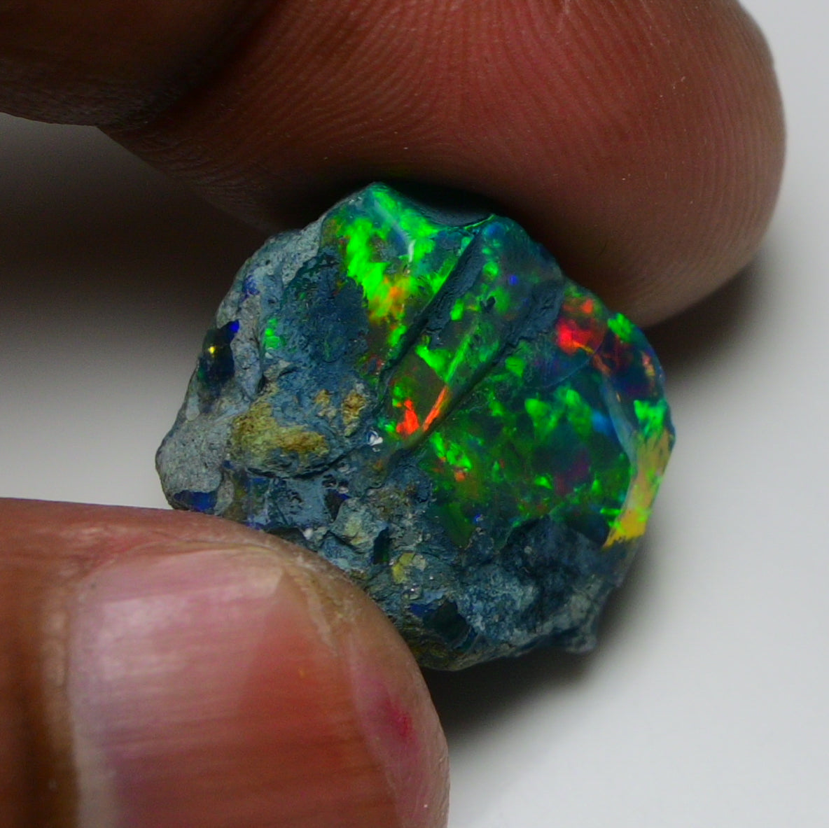 Rare Black Opal 16.45 Carats | Natural Black Ethiopian Opal Rough - Ready for Cutting & Jewelry!