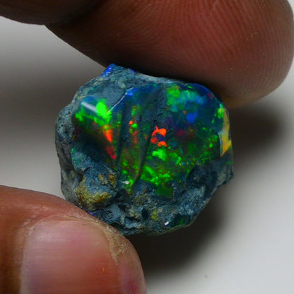 Rare Black Opal 16.45 Carats | Natural Black Ethiopian Opal Rough - Ready for Cutting & Jewelry!