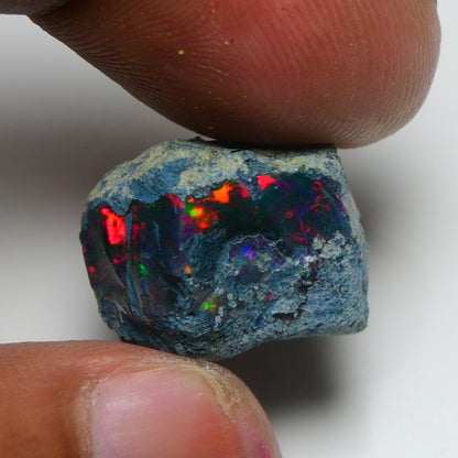 Rare Black Opal 15.00 Carats | Natural Black Ethiopian Opal Rough - Ready for Cutting & Jewelry!