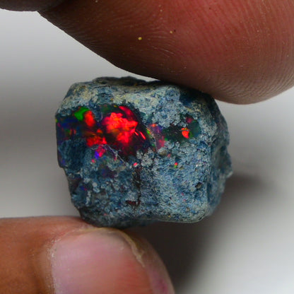 Rare Black Opal 15.00 Carats | Natural Black Ethiopian Opal Rough - Ready for Cutting & Jewelry!