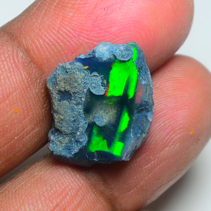 Rare Black Opal 9.10 Carats | Natural Black Ethiopian Opal Rough - Ready for Cutting & Jewelry!