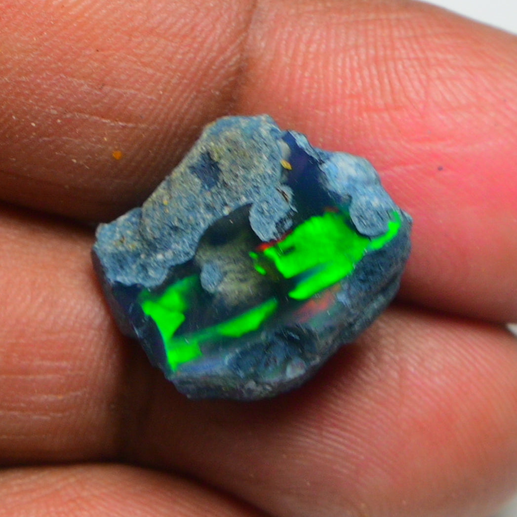 Rare Black Opal 9.10 Carats | Natural Black Ethiopian Opal Rough - Ready for Cutting & Jewelry!