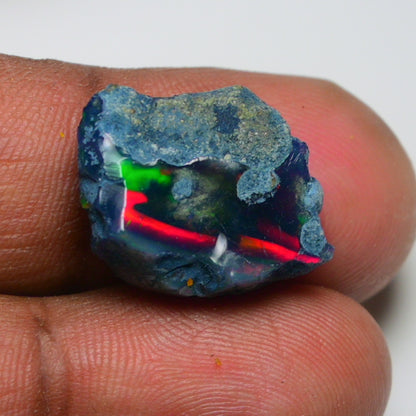 Rare Black Opal 9.10 Carats | Natural Black Ethiopian Opal Rough - Ready for Cutting & Jewelry!
