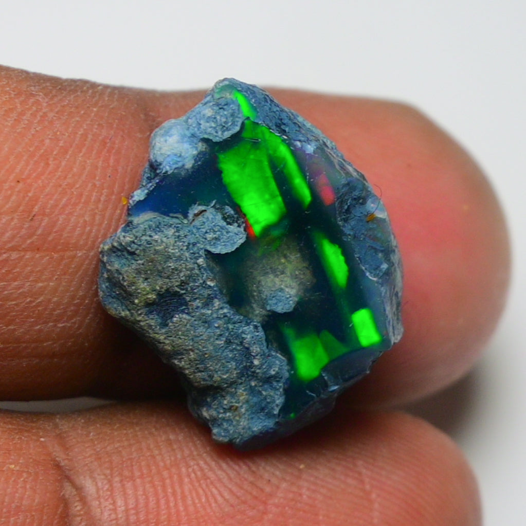 Rare Black Opal 9.10 Carats | Natural Black Ethiopian Opal Rough - Ready for Cutting & Jewelry!