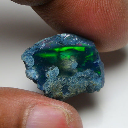 Rare Black Opal 9.10 Carats | Natural Black Ethiopian Opal Rough - Ready for Cutting & Jewelry!