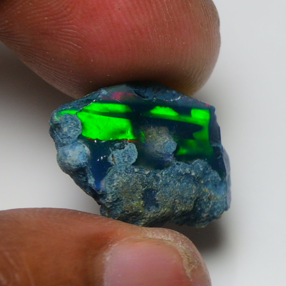 Rare Black Opal 9.10 Carats | Natural Black Ethiopian Opal Rough - Ready for Cutting & Jewelry!