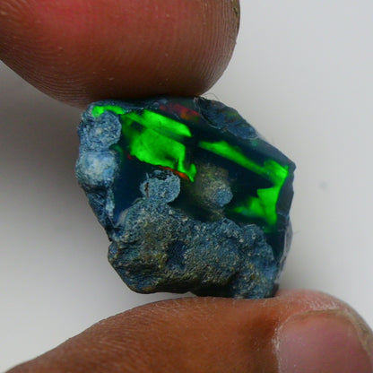 Rare Black Opal 9.10 Carats | Natural Black Ethiopian Opal Rough - Ready for Cutting & Jewelry!