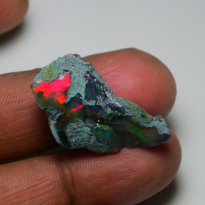 Rare Black Opal 20.30 Carats | Natural Black Ethiopian Opal Rough - Ready for Cutting & Jewelry!