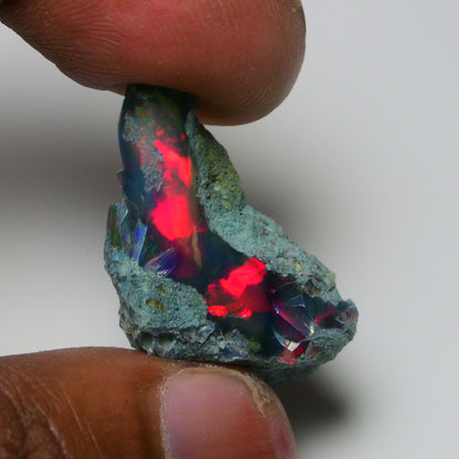 Rare Black Opal 20.30 Carats | Natural Black Ethiopian Opal Rough - Ready for Cutting & Jewelry!