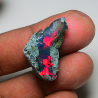 Rare Black Opal 20.30 Carats | Natural Black Ethiopian Opal Rough - Ready for Cutting & Jewelry!