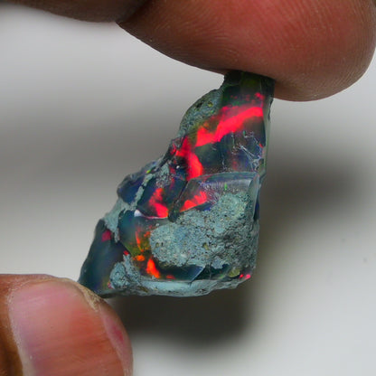 Rare Black Opal 20.30 Carats | Natural Black Ethiopian Opal Rough - Ready for Cutting & Jewelry!