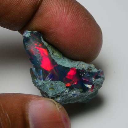 Rare Black Opal 20.30 Carats | Natural Black Ethiopian Opal Rough - Ready for Cutting & Jewelry!